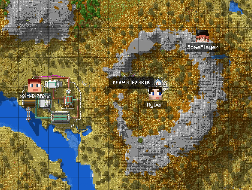 Live player markers on map