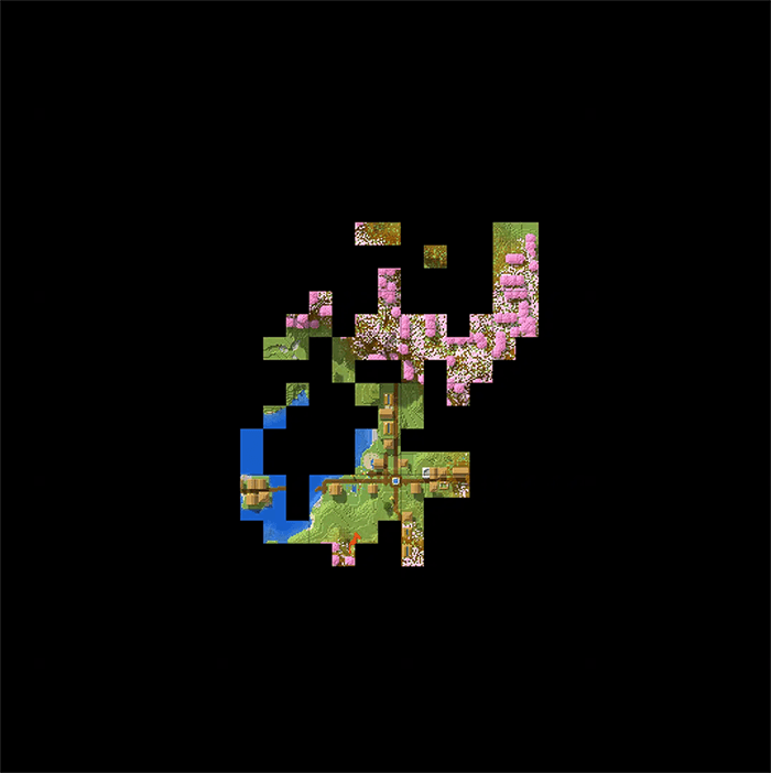 Map with missing chunks and gaps before pregeneration